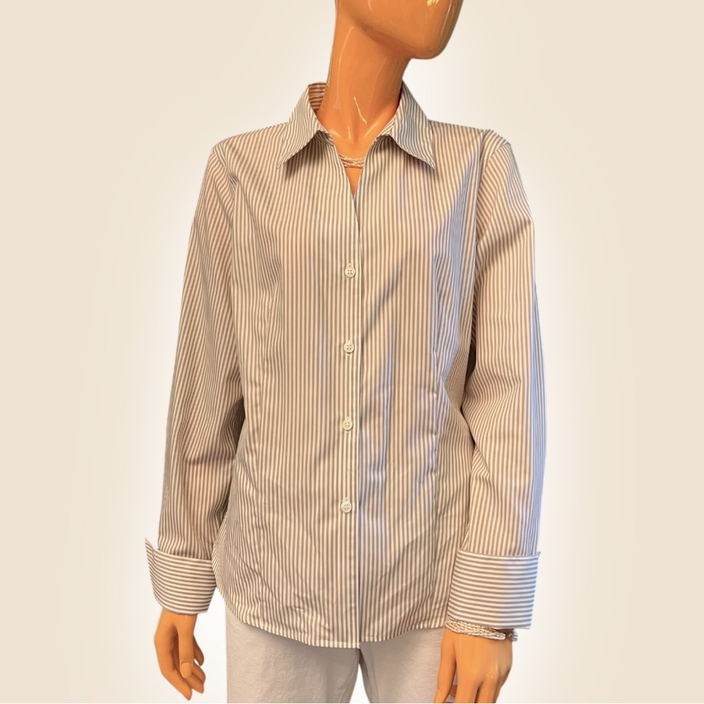 CALVIN KLEIN Cotton Oxford Stripe Button Down Shirt